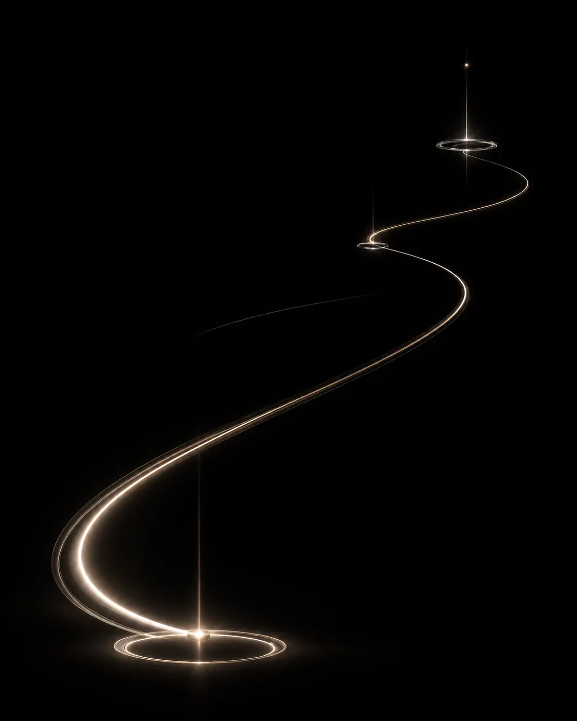 Motion path study showing the controlled trajectory of a floating object