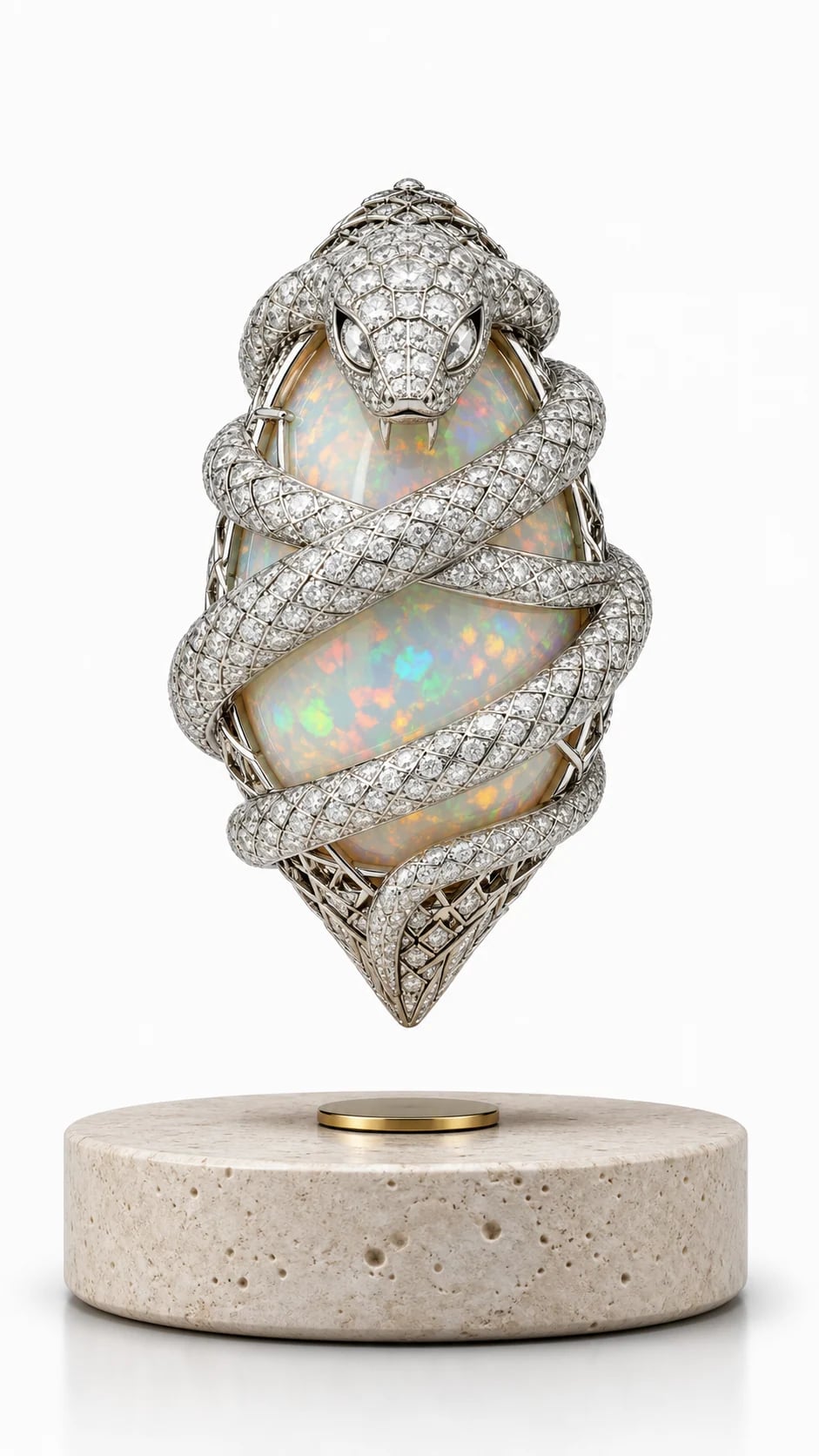 AMO Seraph Opal Reliquary high-jewelry levitating object with opaline depth and dramatic silhouette