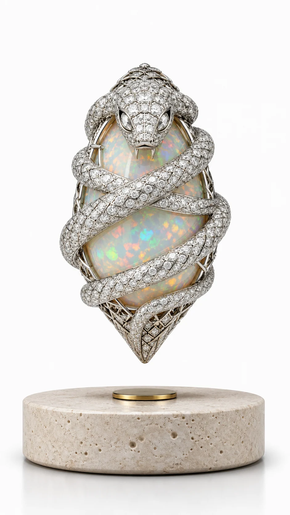 AMO Seraph Opal Reliquary high-jewelry levitating object with opaline depth and dramatic silhouette